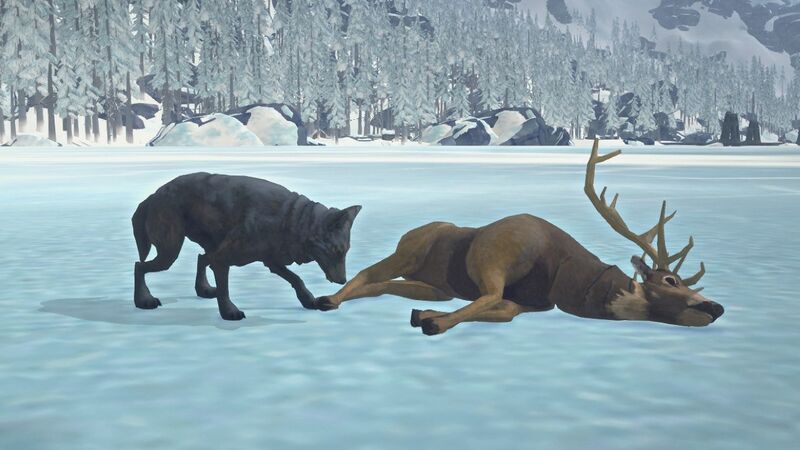 File:Wolf feeding on deer.jpg