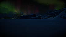 The lighthouse lit during the aurora.