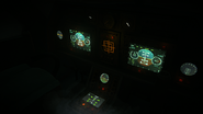 Helicopter control panel during the aurora