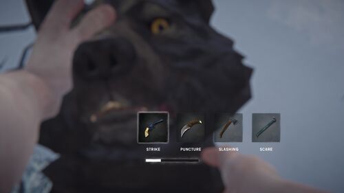 A struggle with a wolf